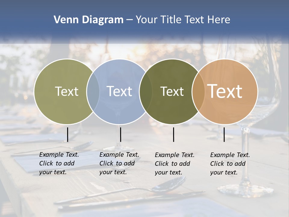A Table Topped With Wine Glasses And Place Settings PowerPoint Template