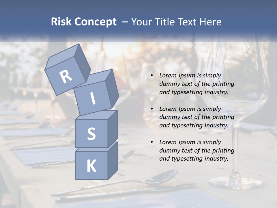 A Table Topped With Wine Glasses And Place Settings PowerPoint Template
