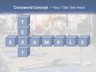 A Table Topped With Wine Glasses And Place Settings PowerPoint Template