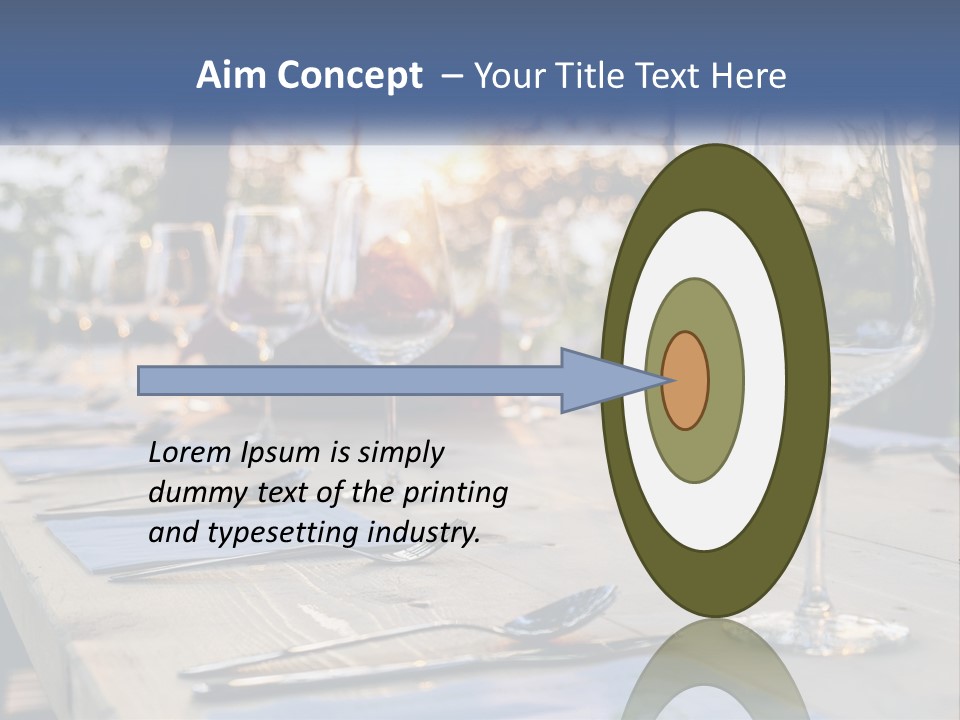 A Table Topped With Wine Glasses And Place Settings PowerPoint Template