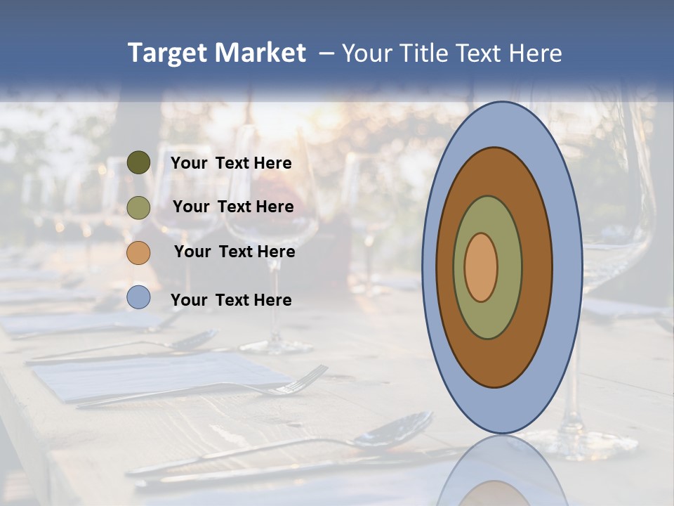 A Table Topped With Wine Glasses And Place Settings PowerPoint Template