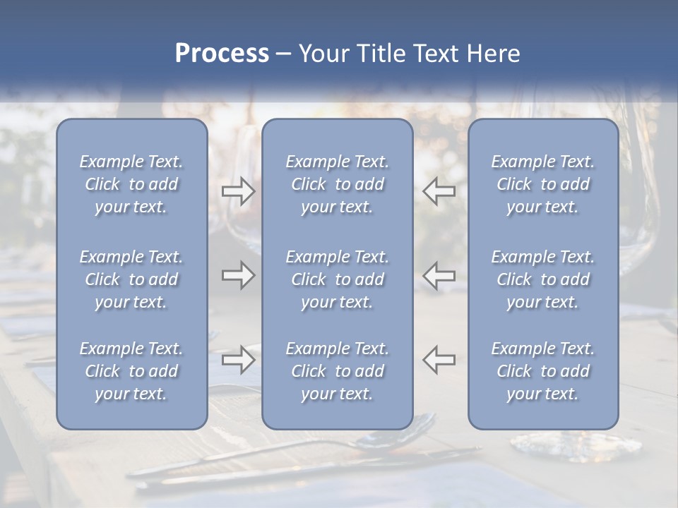 A Table Topped With Wine Glasses And Place Settings PowerPoint Template