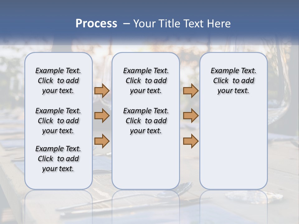 A Table Topped With Wine Glasses And Place Settings PowerPoint Template