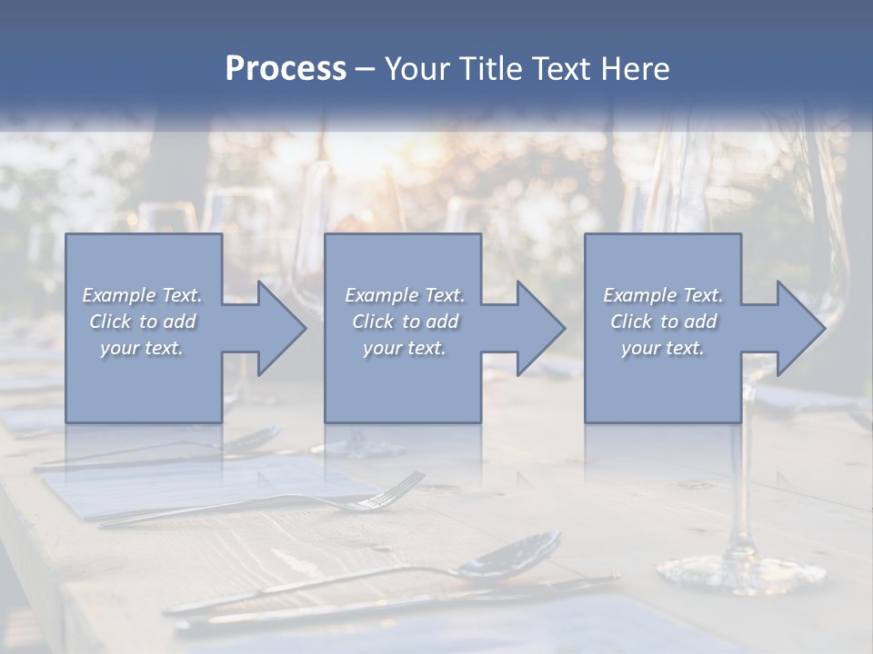 A Table Topped With Wine Glasses And Place Settings PowerPoint Template