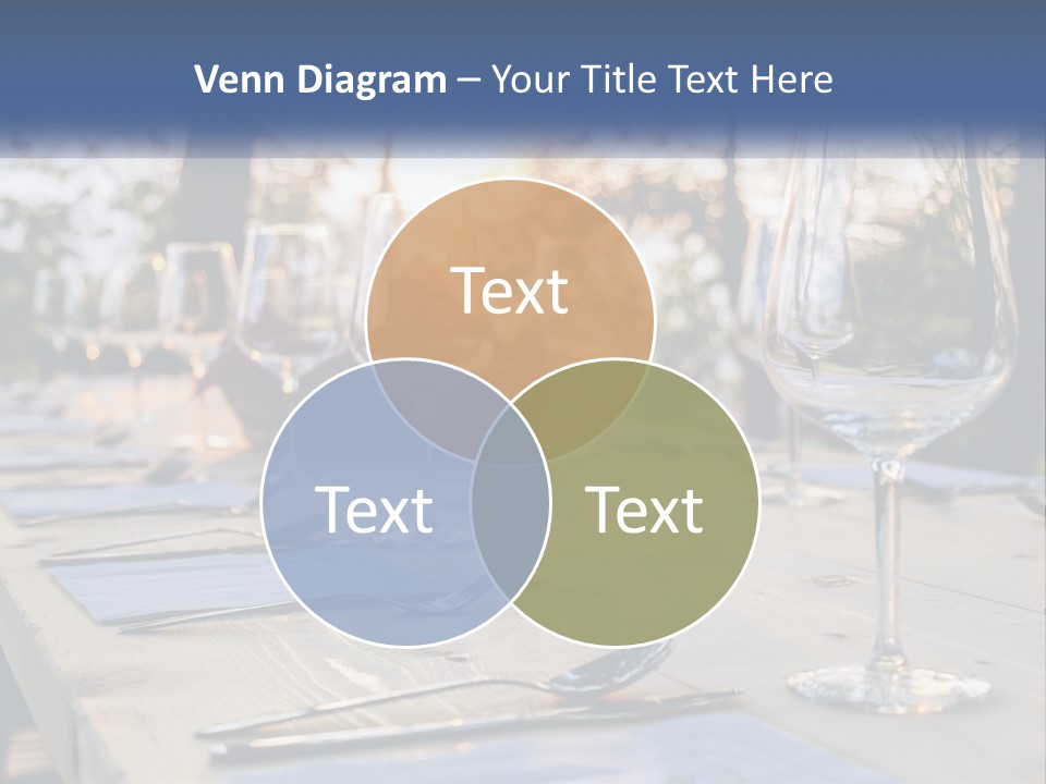 A Table Topped With Wine Glasses And Place Settings PowerPoint Template
