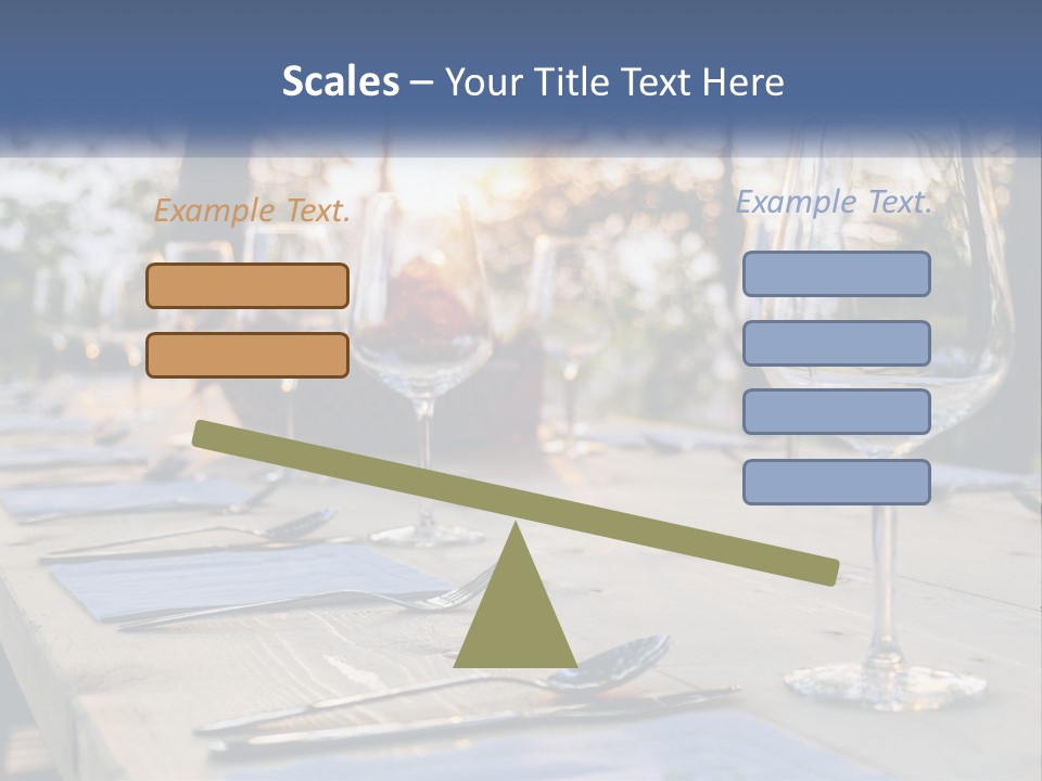 A Table Topped With Wine Glasses And Place Settings PowerPoint Template