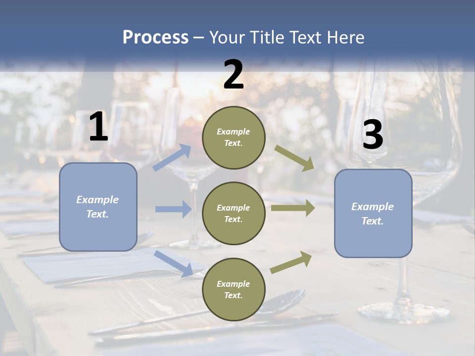 A Table Topped With Wine Glasses And Place Settings PowerPoint Template