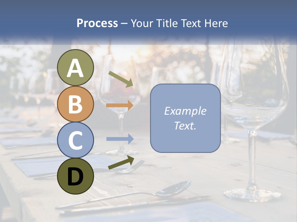 A Table Topped With Wine Glasses And Place Settings PowerPoint Template