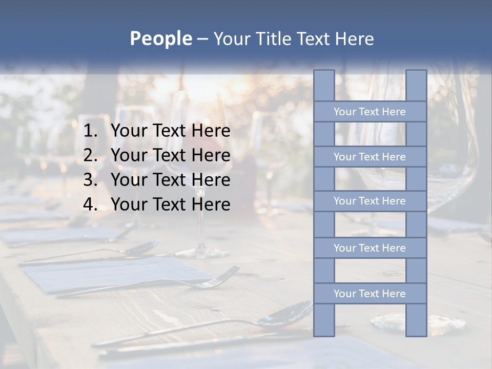 A Table Topped With Wine Glasses And Place Settings PowerPoint Template