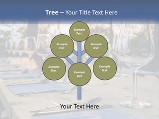 A Table Topped With Wine Glasses And Place Settings PowerPoint Template