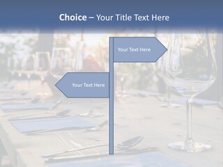 A Table Topped With Wine Glasses And Place Settings PowerPoint Template