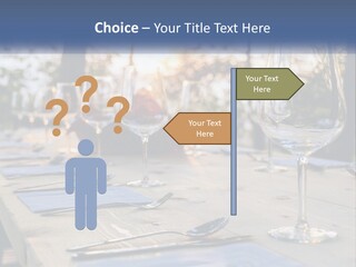 A Table Topped With Wine Glasses And Place Settings PowerPoint Template