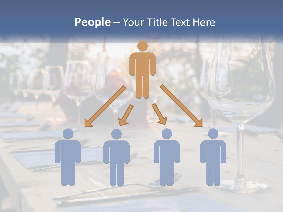 A Table Topped With Wine Glasses And Place Settings PowerPoint Template