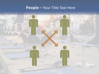 A Table Topped With Wine Glasses And Place Settings PowerPoint Template