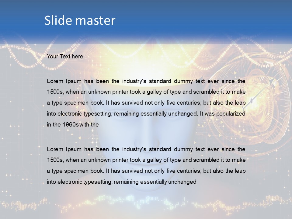 A Man With A Glowing Brain And A Clock On His Head PowerPoint Template