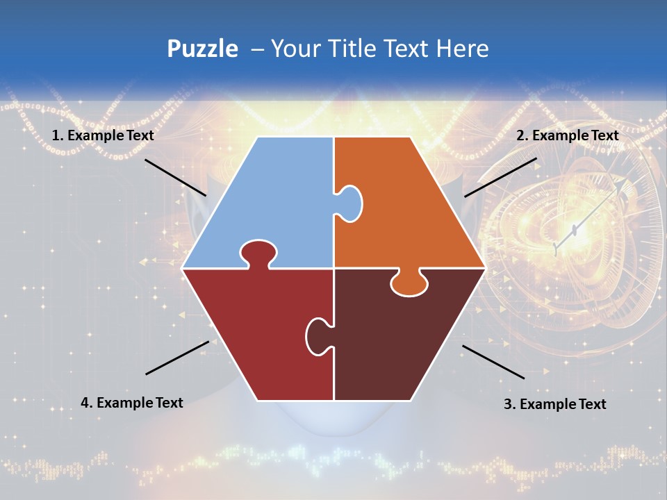 A Man With A Glowing Brain And A Clock On His Head PowerPoint Template