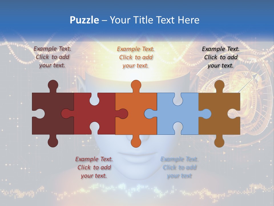 A Man With A Glowing Brain And A Clock On His Head PowerPoint Template