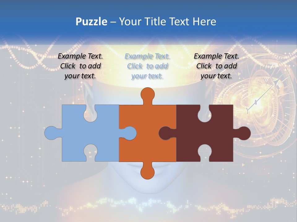 A Man With A Glowing Brain And A Clock On His Head PowerPoint Template