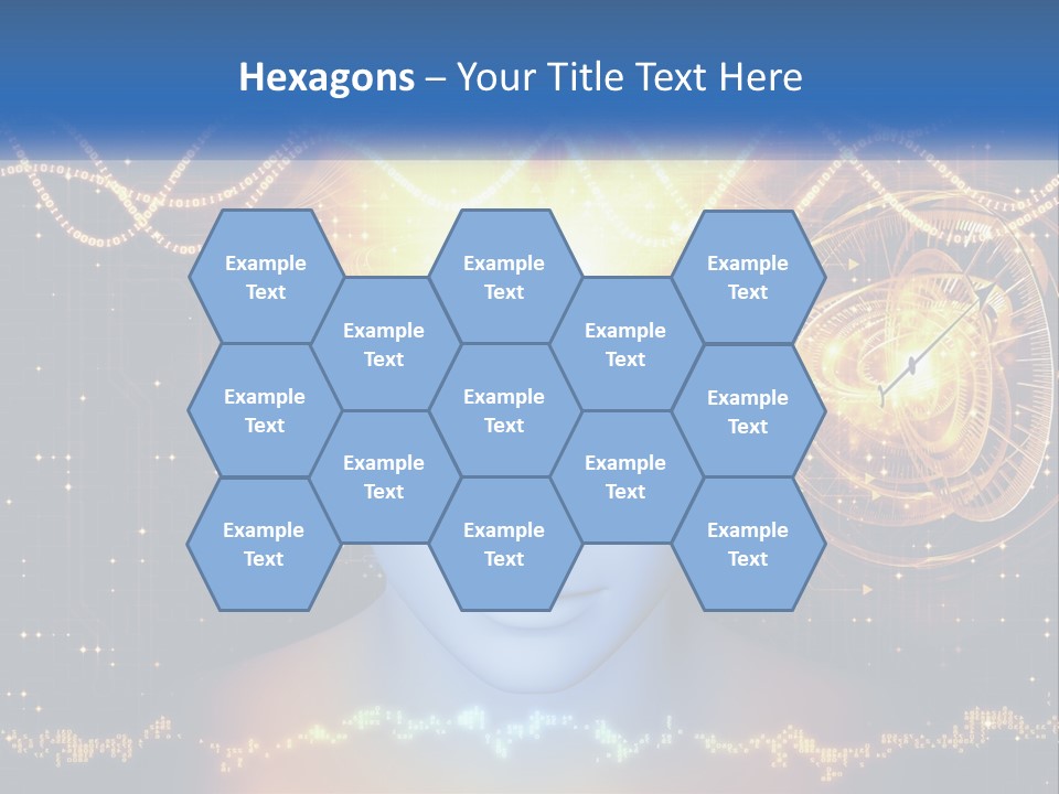 A Man With A Glowing Brain And A Clock On His Head PowerPoint Template