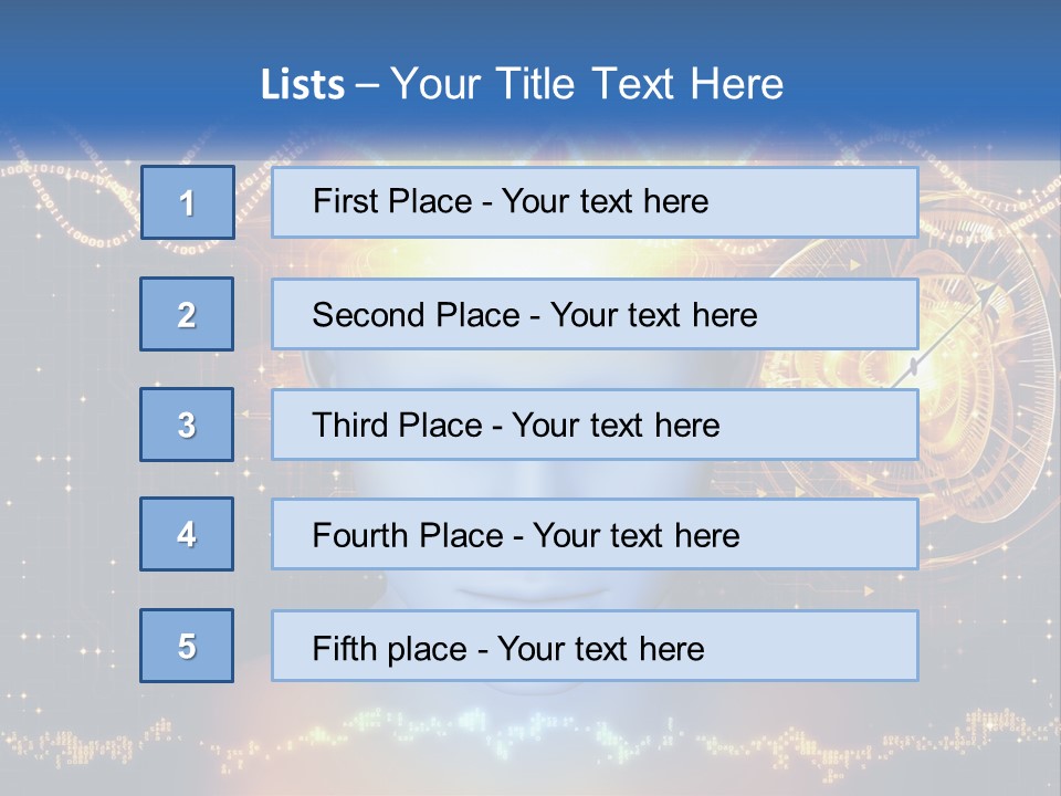 A Man With A Glowing Brain And A Clock On His Head PowerPoint Template