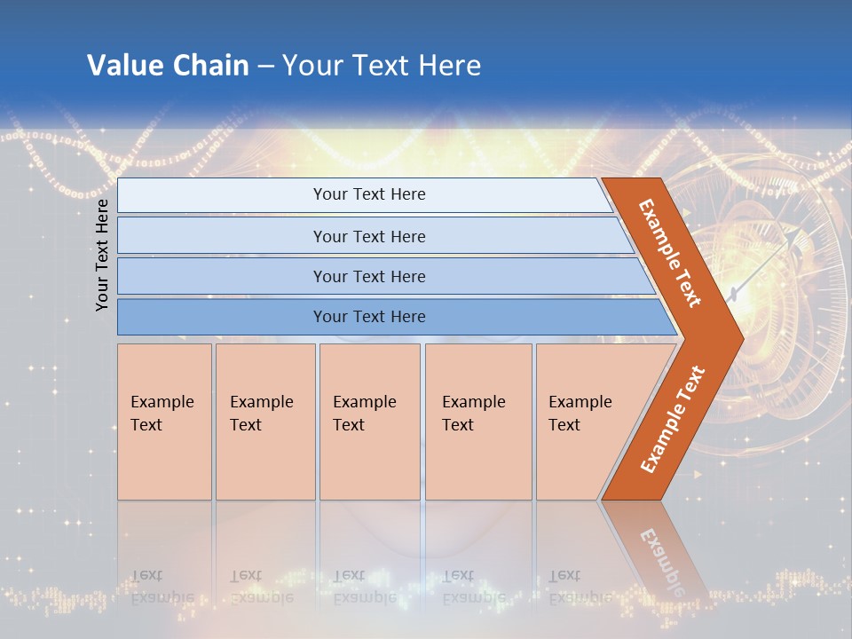 A Man With A Glowing Brain And A Clock On His Head PowerPoint Template
