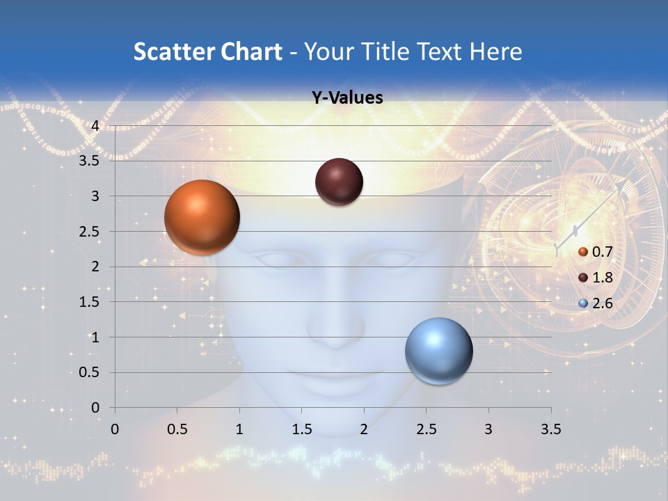 A Man With A Glowing Brain And A Clock On His Head PowerPoint Template