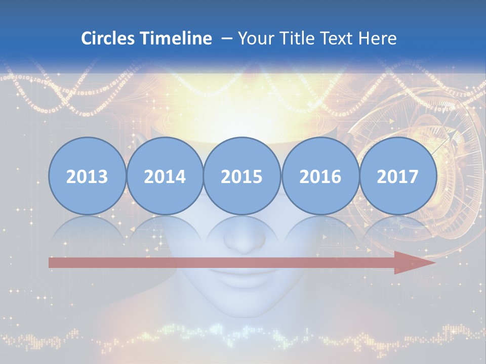 A Man With A Glowing Brain And A Clock On His Head PowerPoint Template