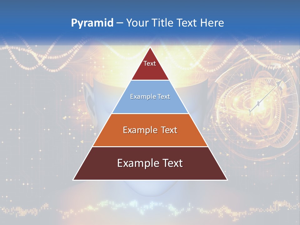 A Man With A Glowing Brain And A Clock On His Head PowerPoint Template