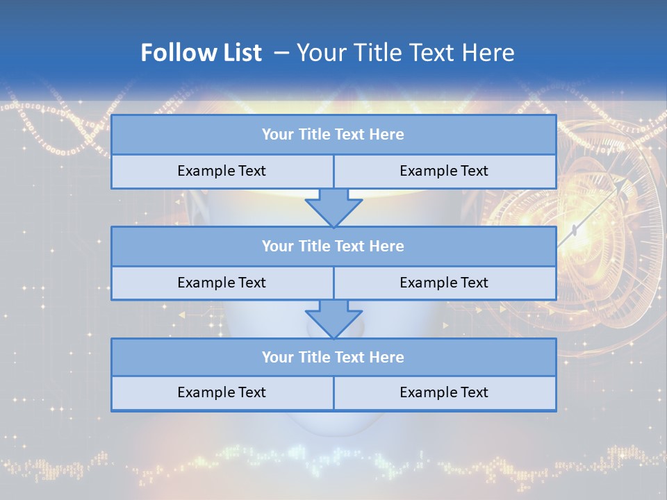 A Man With A Glowing Brain And A Clock On His Head PowerPoint Template