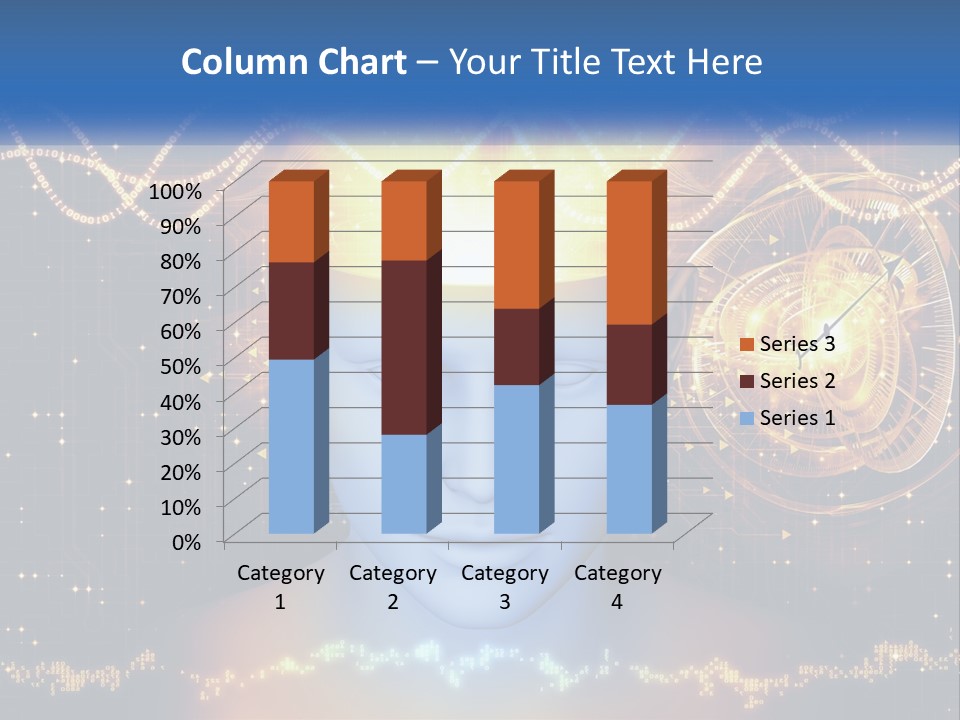 A Man With A Glowing Brain And A Clock On His Head PowerPoint Template