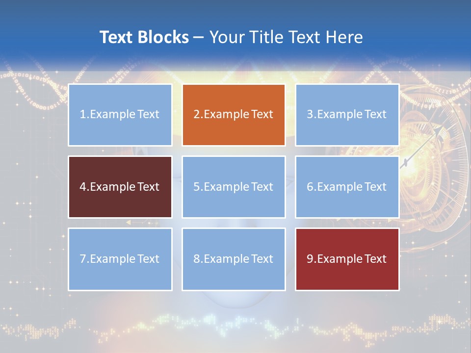 A Man With A Glowing Brain And A Clock On His Head PowerPoint Template