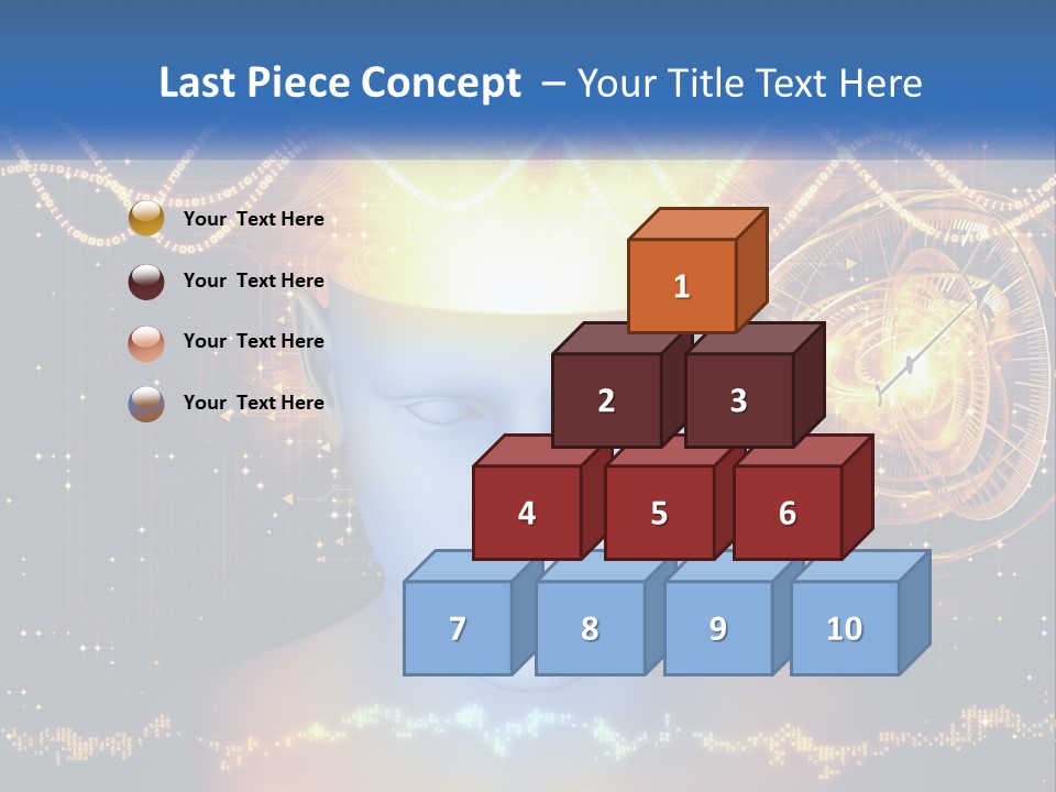 A Man With A Glowing Brain And A Clock On His Head PowerPoint Template