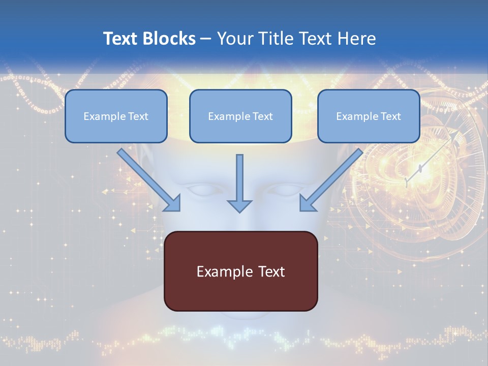 A Man With A Glowing Brain And A Clock On His Head PowerPoint Template