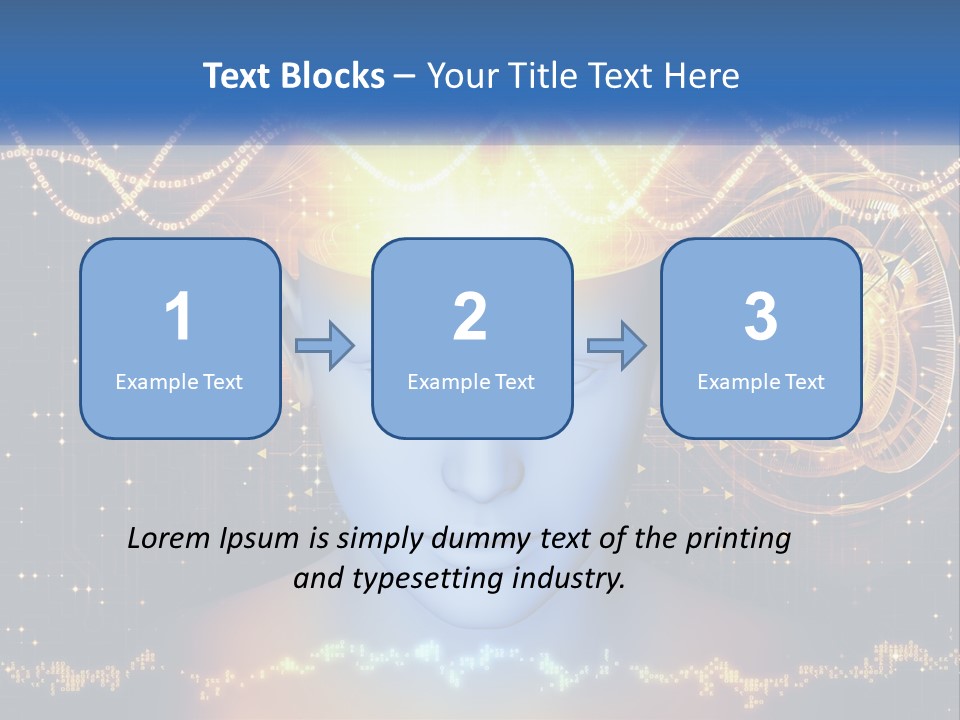 A Man With A Glowing Brain And A Clock On His Head PowerPoint Template