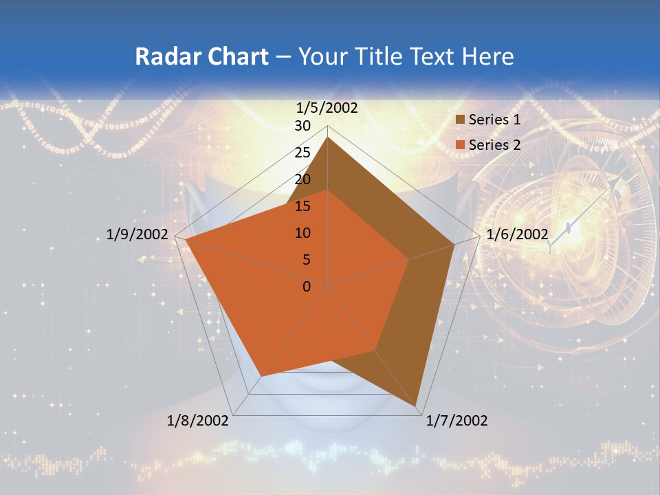 A Man With A Glowing Brain And A Clock On His Head PowerPoint Template