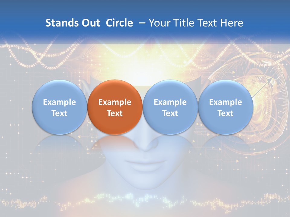 A Man With A Glowing Brain And A Clock On His Head PowerPoint Template