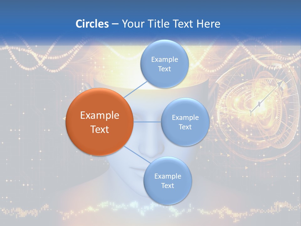A Man With A Glowing Brain And A Clock On His Head PowerPoint Template