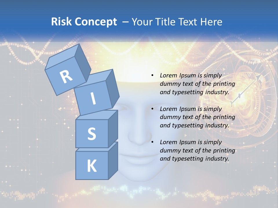 A Man With A Glowing Brain And A Clock On His Head PowerPoint Template