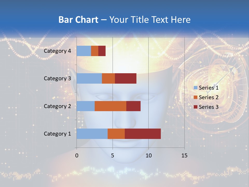 A Man With A Glowing Brain And A Clock On His Head PowerPoint Template