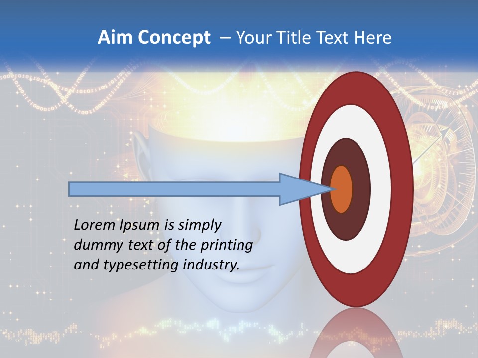 A Man With A Glowing Brain And A Clock On His Head PowerPoint Template