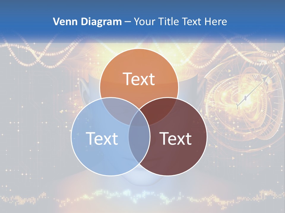A Man With A Glowing Brain And A Clock On His Head PowerPoint Template