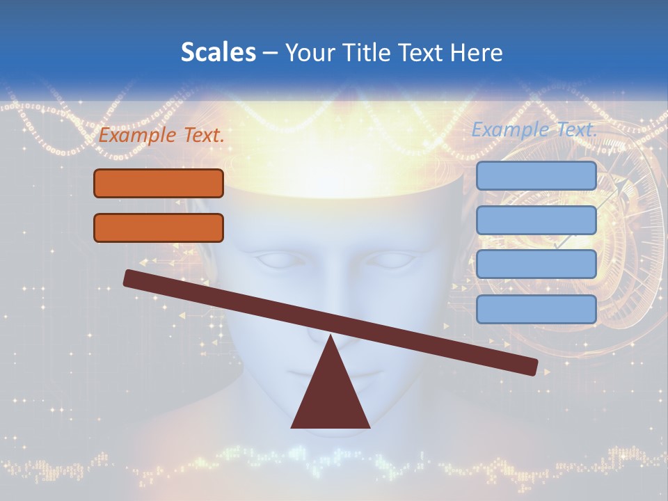 A Man With A Glowing Brain And A Clock On His Head PowerPoint Template
