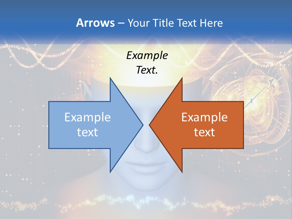 A Man With A Glowing Brain And A Clock On His Head PowerPoint Template