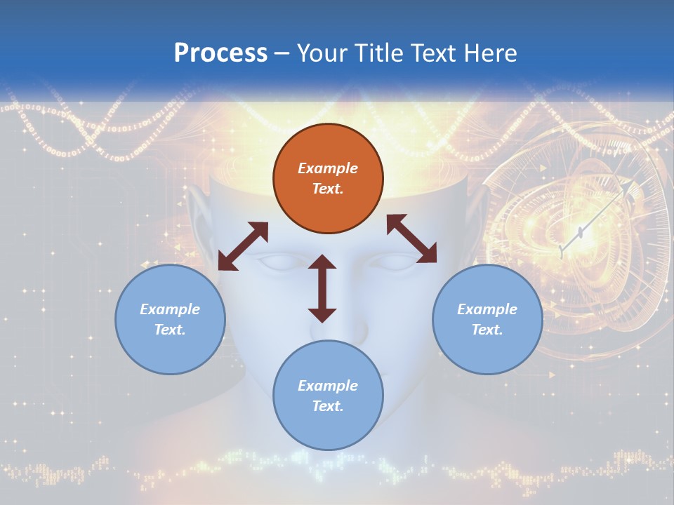 A Man With A Glowing Brain And A Clock On His Head PowerPoint Template