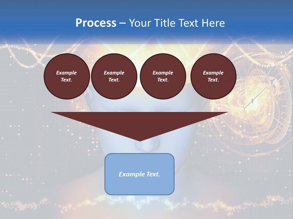 A Man With A Glowing Brain And A Clock On His Head PowerPoint Template