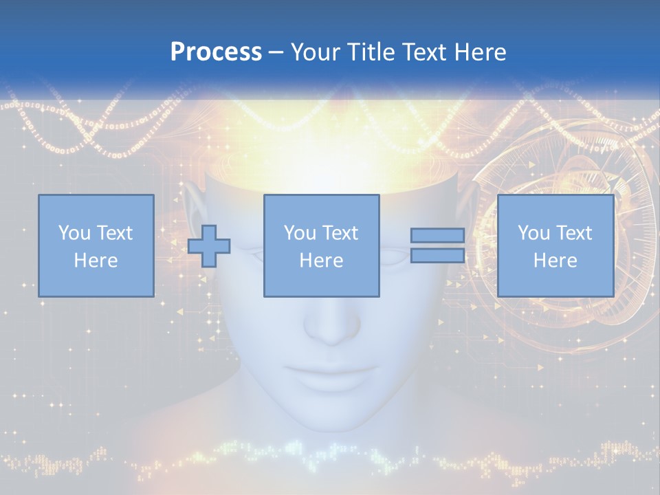 A Man With A Glowing Brain And A Clock On His Head PowerPoint Template