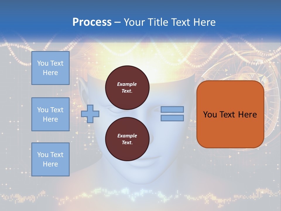 A Man With A Glowing Brain And A Clock On His Head PowerPoint Template
