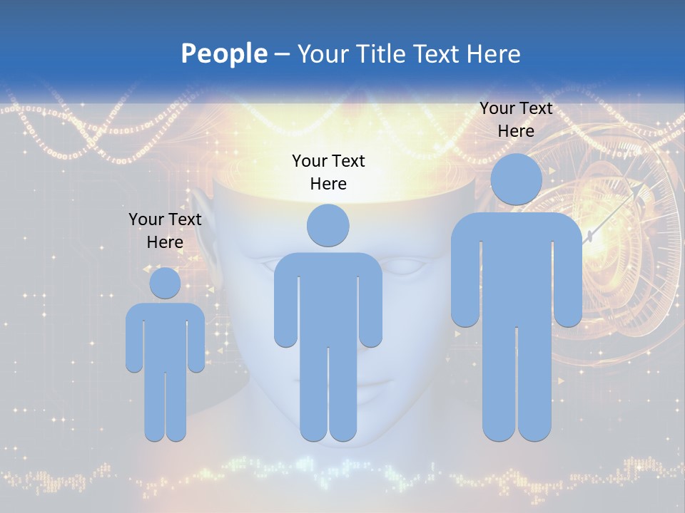 A Man With A Glowing Brain And A Clock On His Head PowerPoint Template