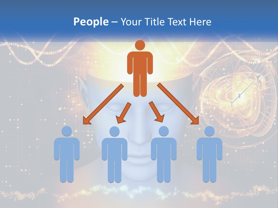 A Man With A Glowing Brain And A Clock On His Head PowerPoint Template