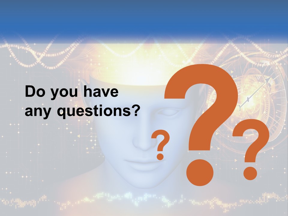 A Man With A Glowing Brain And A Clock On His Head PowerPoint Template